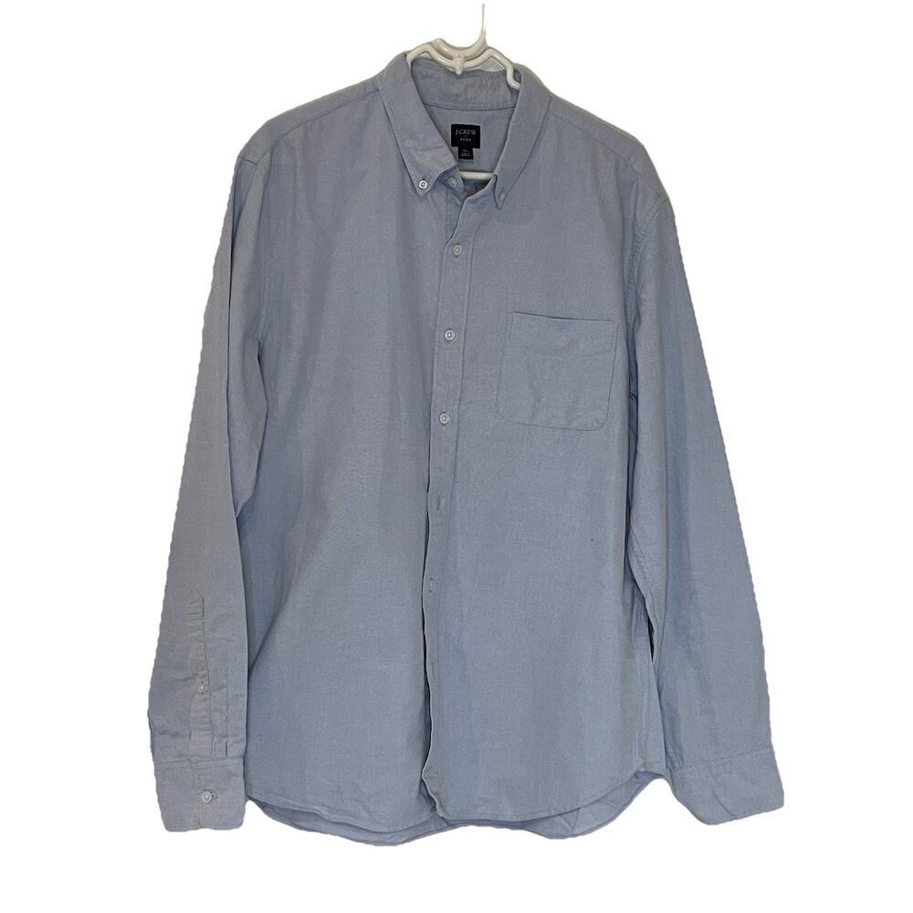 J Crew Button Down Shirt Blue Classic Preppy Casual Long Sleeve Mens XL